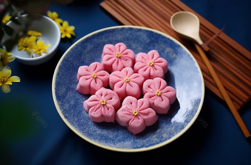 少量美味樱花酥酥皮糕点,高清,摄影图,摄影图片,图片大全,摄影图免费下载
